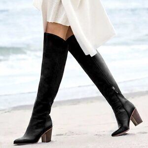 Sarto by Franco Sarto “Faye” Black Leather Over the Knee Boots U.S. Size 7M